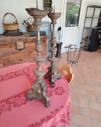 Coppia di grandi Candelieri da Altare Antichi 800
