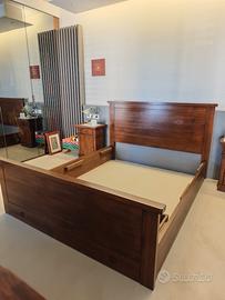 Letto Matrimoniale in Legno di Noce + Doghe