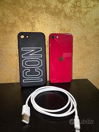 iPhone SE Product Red 64GB con Cover e Cavo
