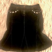 Gonna jeans a campana nera