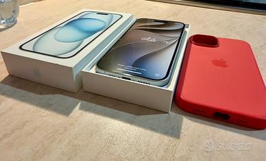 Iphone 15 128GB Azzurro - scatola + cover + cavo