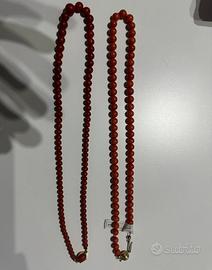 Collane in corallo chiusura in oro