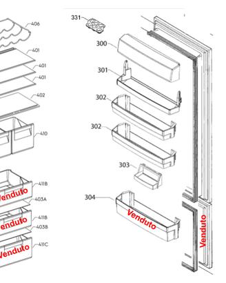 Ricambi Frigorifero Electrolux da incasso