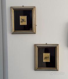 Antica coppia di quadri con lamina oro 22k