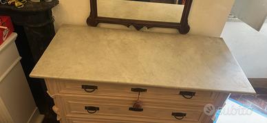 Mobile in legno con tavola in marmo ,