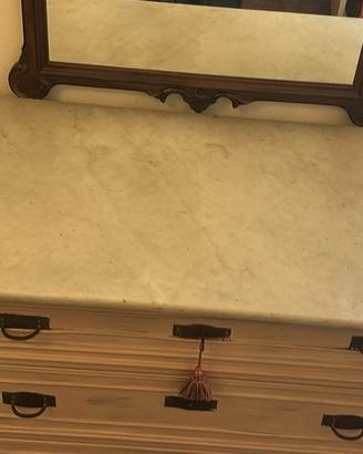 Mobile in legno con tavola in marmo ,