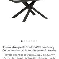 tavolo allungabile itamoby antracite cemento 