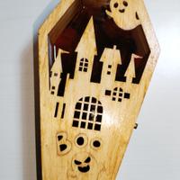 Halloween Horror Wood Coffin Handmade Gadget Colou