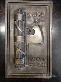 Piastra bronzo fascio littorio