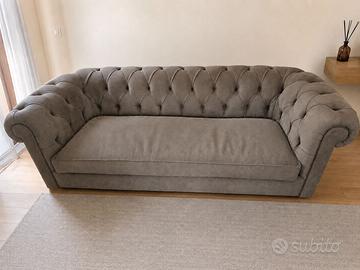 Divano Chesterfield Berto Boston 3 posti in pelle