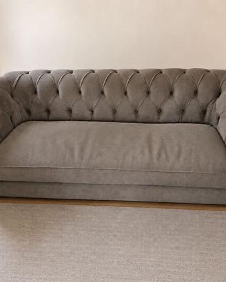Divano Chesterfield Berto Boston 3 posti in pelle