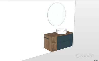 Arredamento bagno blu notte opaco nuovo