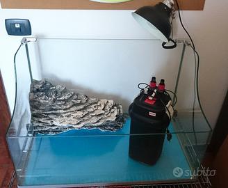 tartarughiera in vetro completa di filtro PRATIKO 