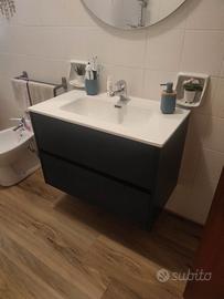 Mobile bagno sospeso , 80 cm blu