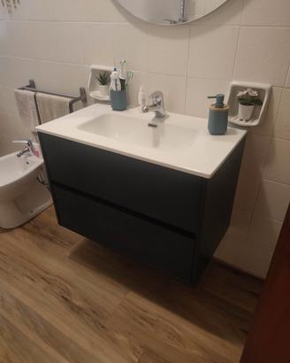 Mobile bagno sospeso , 80 cm blu