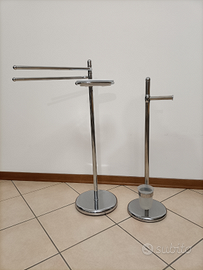 Set acciaio portasciugamani e porta rotolo scopino