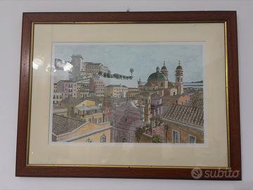 Quadro/acquarello, Veduta di Cagliari