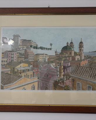 Quadro/acquarello, Veduta di Cagliari