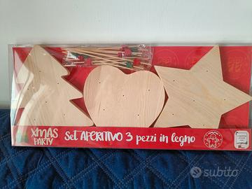 Set aperitivo Natale legno