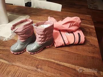 Giacca da sci (110cm) e stivali da neve (n.29)