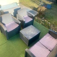 Salotto da Giardino Completo 4 pezzi + Cuscini