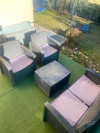 Salotto da Giardino Completo 4 pezzi + Cuscini