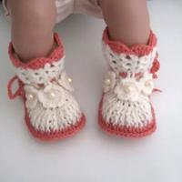 Scarpine Neonata Neonato Uncinetto Lana Handmade 