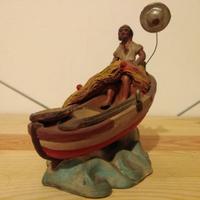 Pescatore con lampara in ceramica