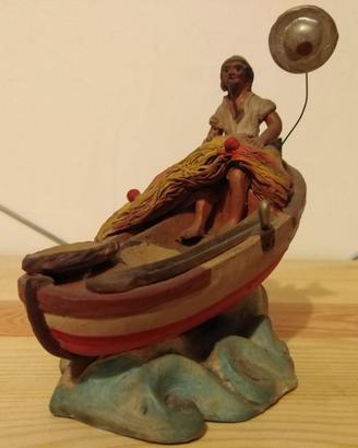 Pescatore con lampara in ceramica