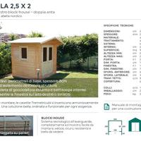 casetta in legno 2,5x2 spessore 20mm (2ante)