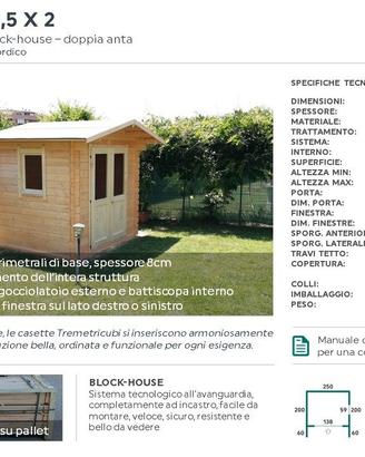 casetta in legno 2,5x2 spessore 20mm (2ante)