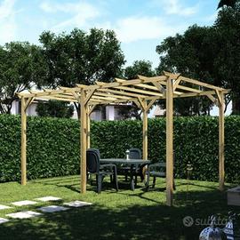 PERGOLA PERGOLATO STRUTTURA GAZEBO IN LEGNO 3x6 MT