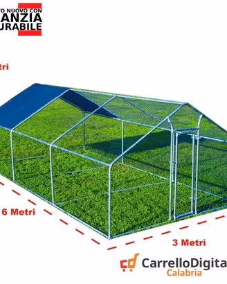 Gabbia Galline 3x6 m x h 2 m – 18 mq - blu
