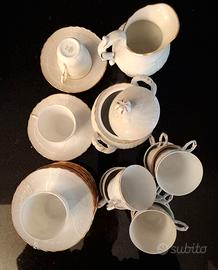 Servizio caffe Vecchio Ginori filo oro