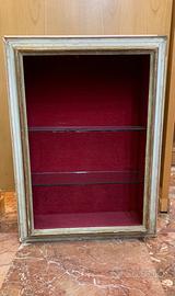 🟥 Vetrinetta vintage con interno in velluto rosso