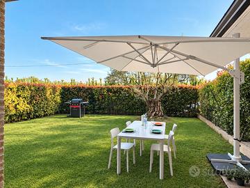 Ombrellone da giardino 3x4 m bianco