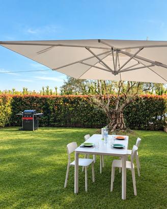Ombrellone da giardino 3x4 m bianco