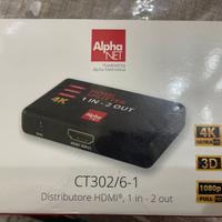 Distributore hdmi 1 in. 2 out  1080p  UHD 4K