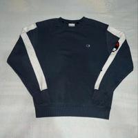 Felpa Champion Blu Navy Con Logo Ricamato - Nuova