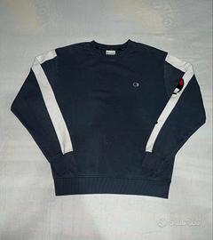 Felpa Champion Blu Navy Con Logo Ricamato - Nuova