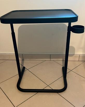 Tavolinetto da divano in metallo nero regolabile