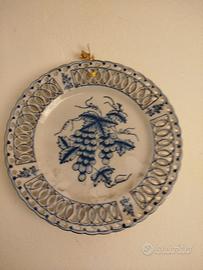 Piatto intarsiato in Porcellana Azulejos