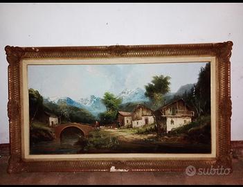 Quadro Impressionista di F.Mancini con paesaggio 