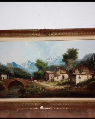 Quadro Impressionista di F.Mancini con paesaggio 