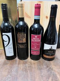 lotto di 4 bottiglie di vino rosso