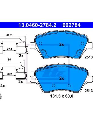 Pastiglie ATE 602784 Freni x Ford