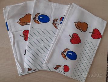 set di 3 strofinacci vintage 