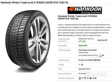 Pneumatici invernali Hankook 235/50 R19 103V