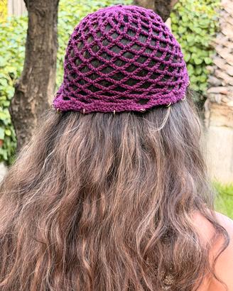 Capppellino uncinetto handmade - bordeaux