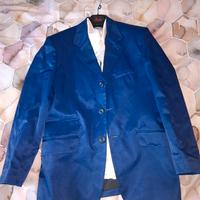 Completo blu elettrico + camicia bianca lucida